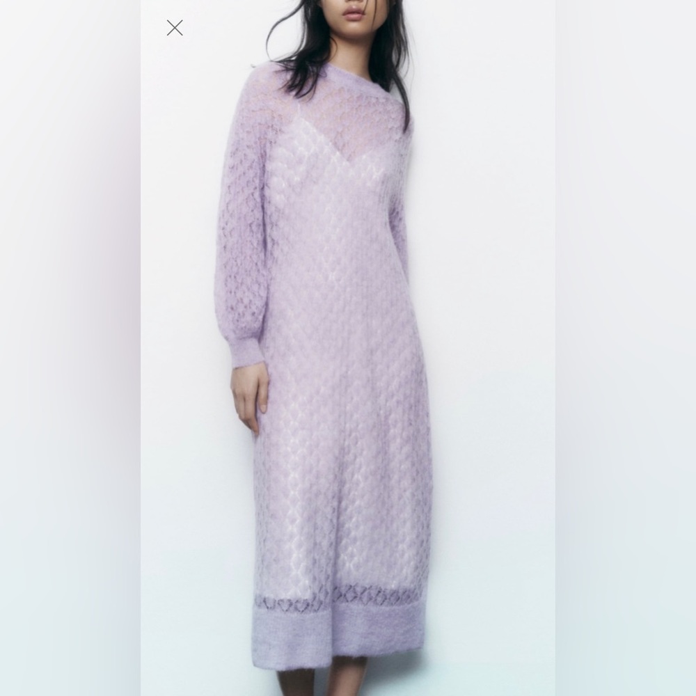 ZARA-NEW, WORN ONLY ONCE, Pointelle Knit Dress